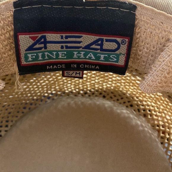 NWOT Men’s Ahead Fine Hats Sagamore Natural/Tan Gambler Straw Sun Hat Size S/M - Picture 6 of 7
